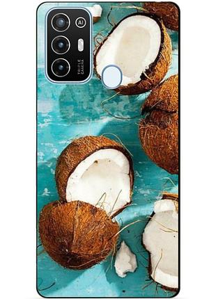 Силіконовий бампер чохол для zte blade a52 з малюнком кокоси