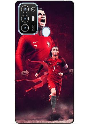 Силиконовый бампер чехол для zte blade a52 с рисунком ronaldo португалия