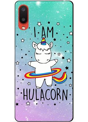 Силіконовий бампер чохол для samsung a02 galaxy a022 з малюнком єдиноріг