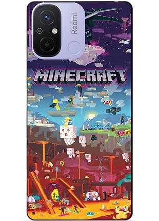Силіконовий бампер чохол для xiaomi redmi 12c гра minecraft майнкрафт
