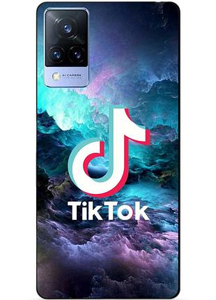 Силиконовый бампер чехол для vivo v21 с рисунком tik tok