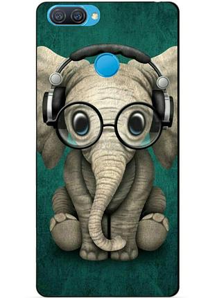 Силиконовый бампер чехол для oppo a12 a5s с рисунком слоник