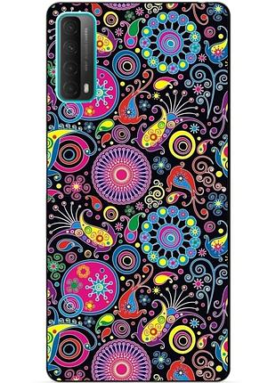 Силиконовый бампер чехол для huawei p smart 2021 с рисунком восточные узоры