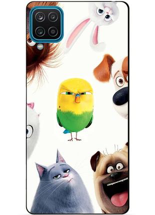 Силиконовый бампер чехол для samsung a12 с рисунком тайная жизнь домашних животных