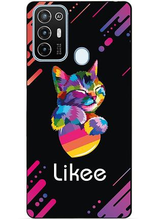 Силиконовый бампер чехол для zte blade a52 с рисунком likee