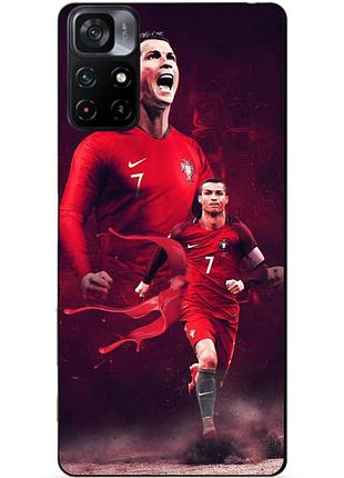 Силіконовий бампер чохол для xiaomi poco m4 pro 5g з малюнком ronaldo португалія