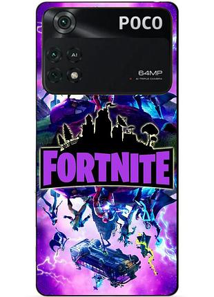 Силіконовий бампер чохол для xiaomi poco m4 pro 4g з малюнком fortnite marvel