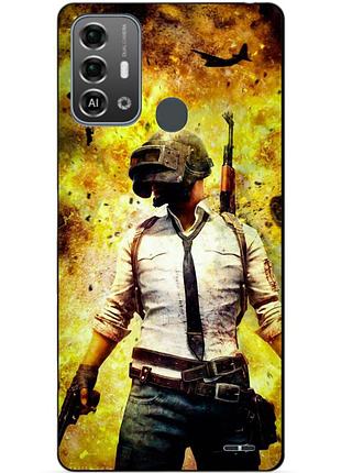 Силиконовый бампер чехол для zte blade a53 pro с рисунком пабг pubg