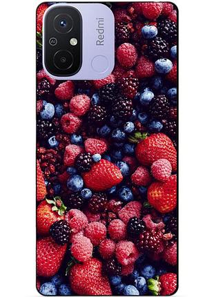 Силіконовий бампер чохол для xiaomi redmi 12c з малюнком ягоди