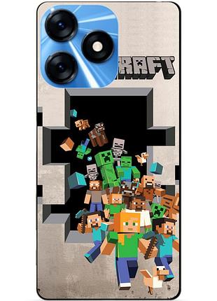 Силіконовий чохол бампер для tecno spark 10 з картинкою minecraft майнкрафт