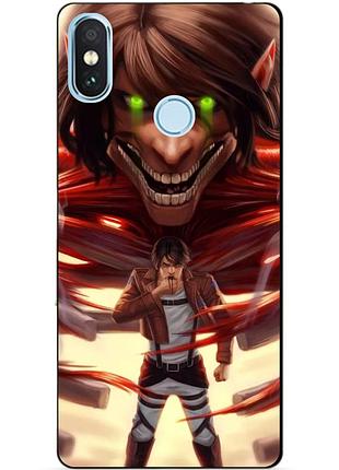 Силиконовый бампер чехол для xiaomi redmi note 5 с аниме attack on titan
