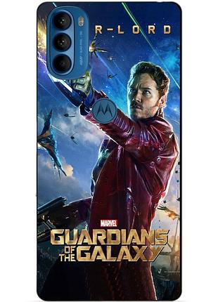 Силиконовый чехол бампер для motorola moto g41 с рисунком звездный лорд стражи галактики lord