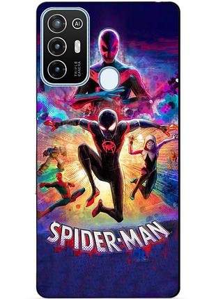 Силиконовый бампер чехол для zte blade a52 spider man