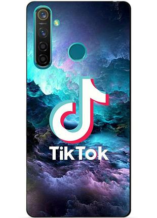 Силиконовый чехол бампер для realme 5 pro с рисунком tik tok