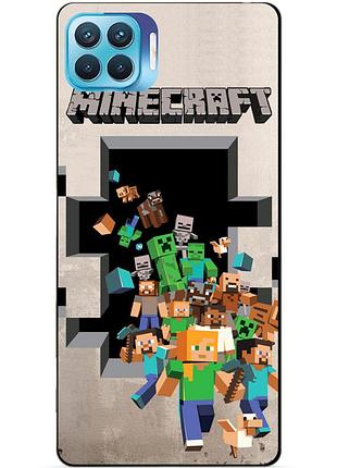 Силіконовий бампер чохол для oppo reno 4 lite з грою minecraft