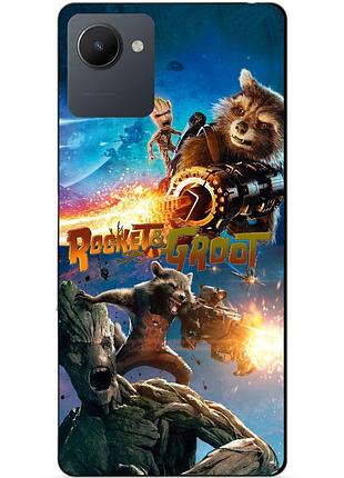 Силіконовий чохол бампер для realme c30s рокета грут rocket groot стражі галактики guardians of the galaxy