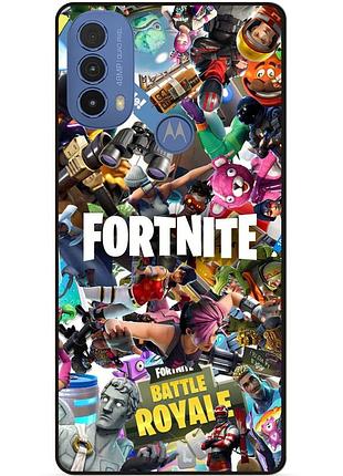 Силіконовий чохол бампер для motorola moto e30 з картинкою fortnite фортнайт