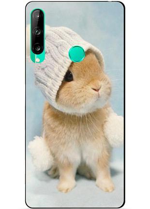 Силіконовий чохол бампер для huawei p40 lite e з малюнком зайчик в шапці