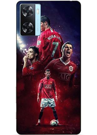 Силиконовый бампер чехол для oppo a57s с рисунком ronaldo mu