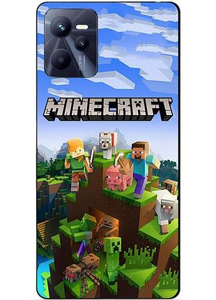 Силіконовий чохол бампер для realme c35 з малюнком minecraft