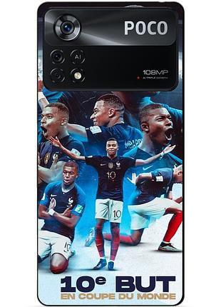 Силиконовый бампер чехол для xiaomi poco x4 pro 5g с рисунком мбаппе франция