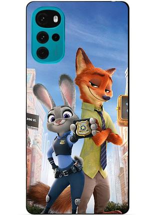 Силиконовый чехол бампер для motorola moto g22 с рисунком джуди зверополис zootopia