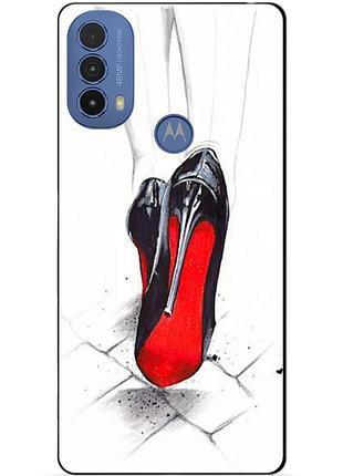 Силиконовый чехол бампер для motorola moto e40 с рисунком туфли
