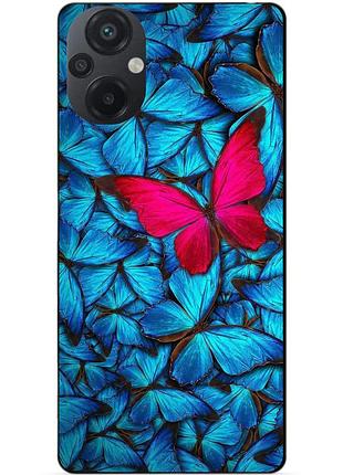 Силиконовый бампер чехол для xiaomi poco m5 с рисунком мотыльки