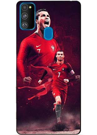 Силіконовий бампер чохол для samsung m21 galaxy m215f з малюнком португалія ronaldo