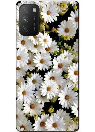 Силіконовий бампер чохол для xiaomi poco m3 з малюнком ромашки