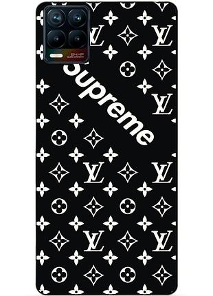 Силиконовый чехол бампер для realme 8 / 8 pro с рисунком supreme