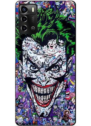Силиконовый бампер чехол для zte blade a72 с рисунком джокер