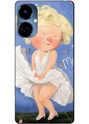Силіконовий бампер чохол для tecno camon 19/19 pro з малюнком мерлін монро