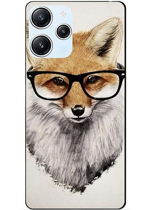 Силиконовый бампер чехол для xiaomi redmi 12 рисунок лиса