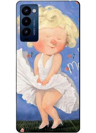 Силиконовый бампер чехол для tecno camon 18p с картинкой мерлин монро