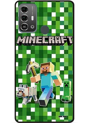 Силиконовый бампер чехол для zte blade a53 pro майнкрафт minecraft