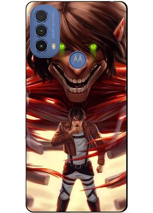 Силіконовий чохол бампер для motorola moto e20 з малюнком attack on titan атака титанів