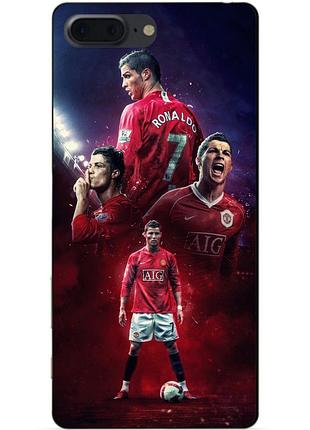Силиконовый бампер чехол для iphone 7 plus с рисунком ronaldo mu