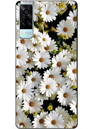 Силіконовий бампер чохол для vivo y31/ y53s з малюнком ромашки