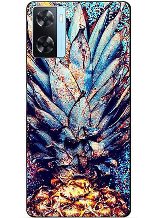 Силиконовый бампер чехол для oppo a57s с рисунком ананас