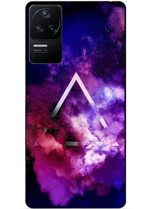Силиконовый бампер чехол для xiaomi poco f4 с рисунком космос