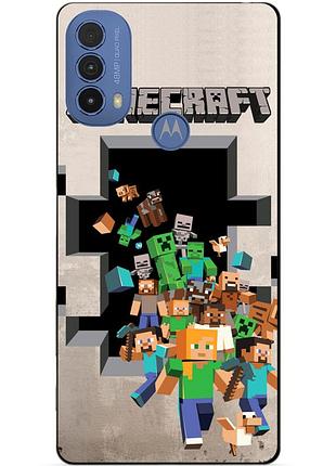 Силиконовый чехол бампер для motorola moto e40 с картинкой minecraft майнкрафт