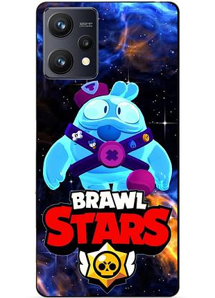 Силиконовый бампер чехол для realme 9 / 9 pro plus космический бравл герои скуик