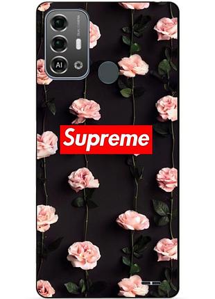 Силиконовый бампер чехол для zte blade a53 pro с рисунком суприм supreme цветы