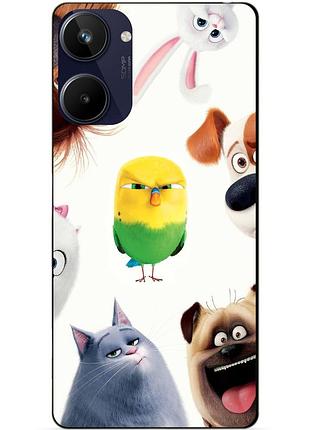 Силиконовый чехол бампер для realme 10 с рисунком тайная жизнь домашних животных