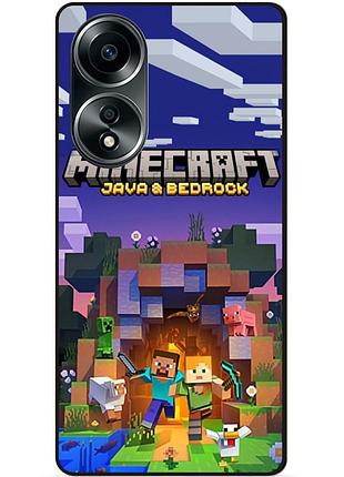 Силіконовий бампер чохол для oppo a58 з картинкою майнкрафт minecraft