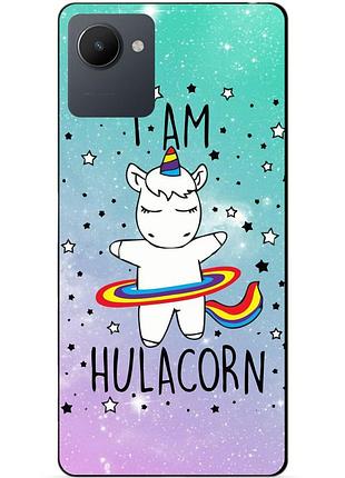 Силиконовый чехол бампер для realme c30s с рисунком единорог unicornis