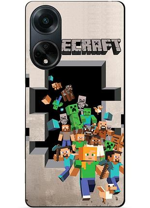 Силіконовий бампер чохол для oppo a98 з картинкою minecraft майнкрафт