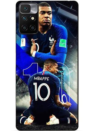 Силиконовый бампер чехол для xiaomi redmi 10 с рисунком mbappe франция
