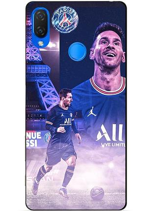 Силиконовый бампер чехол для huawei p smart plus с рисунком messi psg